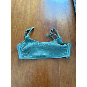 Xhilaration womens Smocked Bikini Top Green Size M